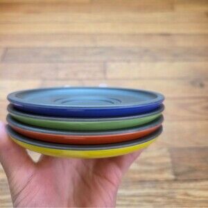 Nespresso espresso cup coasters yellow blue green red set of four